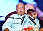 Bengaluru, Nov 9 (UNI):- RSS Sarsanghchalak Mohan Bhagwat address during 100 years of Sangh Journey New Horizons lecture Day 2 in Bengaluru on Sunday. UNI PHOTO- 105U Bengaluru, Nov 9 (UNI):- RSS Sarsanghchalak Mohan Bhagwat address during 100 years of Sangh Journey New Horizons lecture Day 2 in Bengaluru on Sunday. UNI PHOTO- 105U