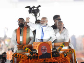 MOTIHARI, JULY 18 (UNI):- Prime Minister Narendra Modi along with Bihar Chief Minister Nitish Kumar and Deputy CM Samrat Chaudhary at a Public Meeting, in Motihari, Friday.UNI PHOTO-88U MOTIHARI, JULY 18 (UNI):- Prime Minister Narendra Modi along with Bihar Chief Minister Nitish Kumar and Deputy CM Samrat Chaudhary at a Public Meeting, in Motihari, Friday.UNI PHOTO-88U