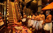SABARIMALA (KERALA), JULY 18 (UNI) Padi Pooja, a ritualistic worship of the 18 steps at the Lord Ayyappa Swamy Temple, led by Chief Priest Brahmashri Kantararu Brahmadathan, is taking place in Sabarimala on Friday UNI PHOTO-100U SABARIMALA (KERALA), JULY 18 (UNI) Padi Pooja, a ritualistic worship of the 18 steps at the Lord Ayyappa Swamy Temple, led by Chief Priest Brahmashri Kantararu Brahmadathan, is taking place in Sabarimala on Friday UNI PHOTO-100U