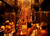 SABARIMALA (KERALA), JULY 18 (UNI) Padi Pooja, a ritualistic worship of the 18 steps at the Lord Ayyappa Swamy Temple, led by Chief Priest Brahmashri Kantararu Brahmadathan, is taking place in Sabarimala on Friday UNI PHOTO-99U SABARIMALA (KERALA), JULY 18 (UNI) Padi Pooja, a ritualistic worship of the 18 steps at the Lord Ayyappa Swamy Temple, led by Chief Priest Brahmashri Kantararu Brahmadathan, is taking place in Sabarimala on Friday UNI PHOTO-99U
